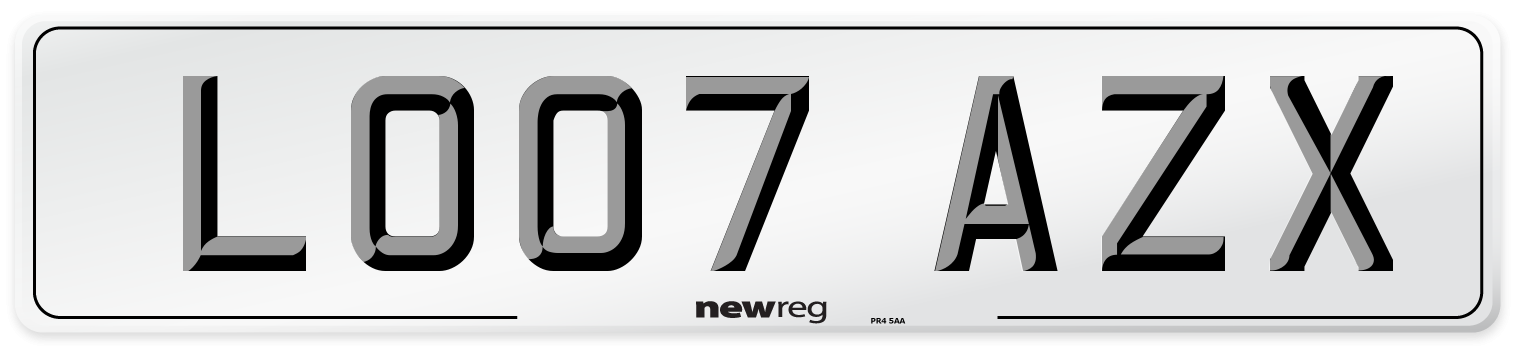 LO07 AZX Number Plate from New Reg